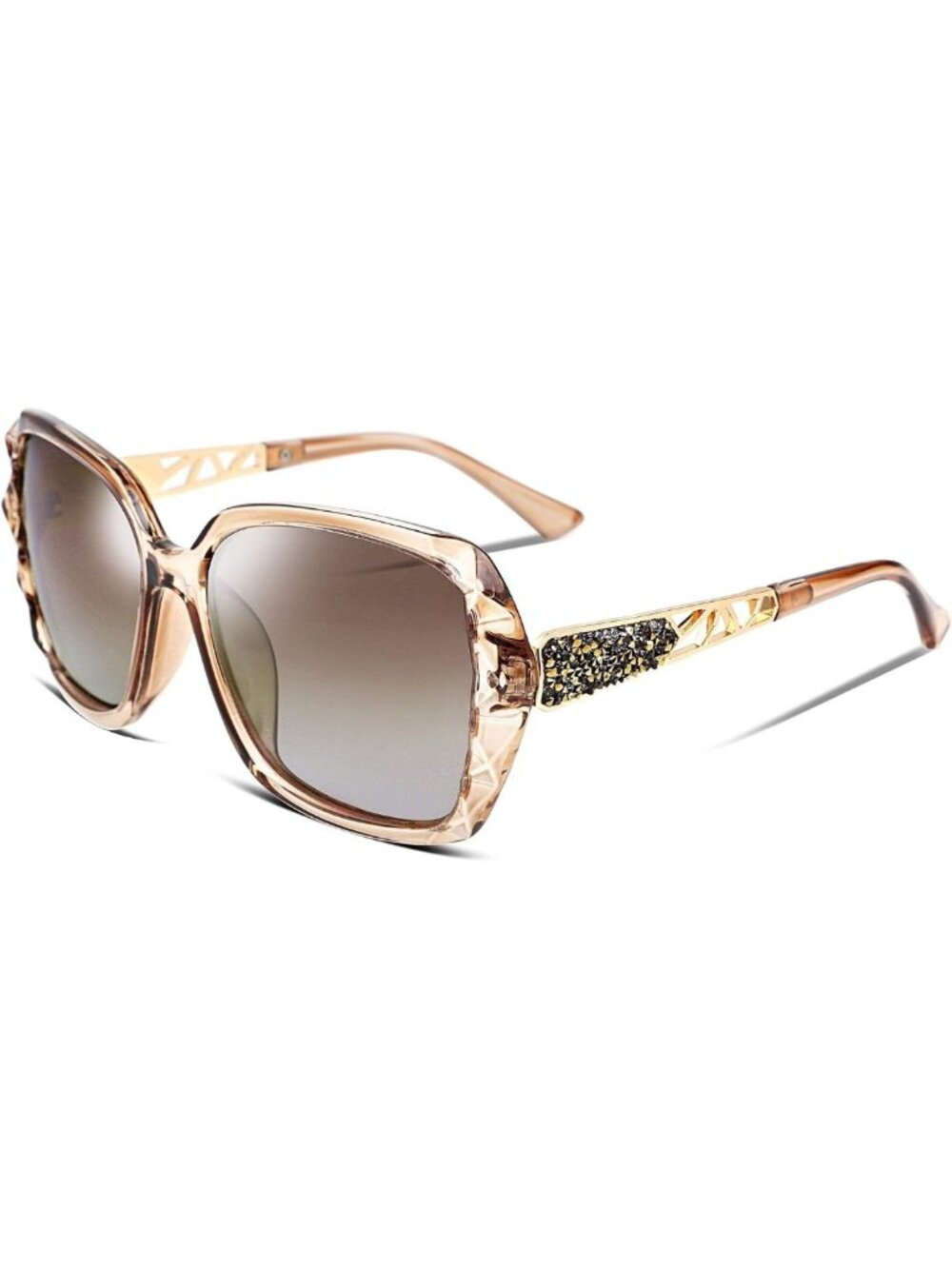 Stylish Polarized Square Sunglasses for Women - Sparkling Shiny Frame B2289